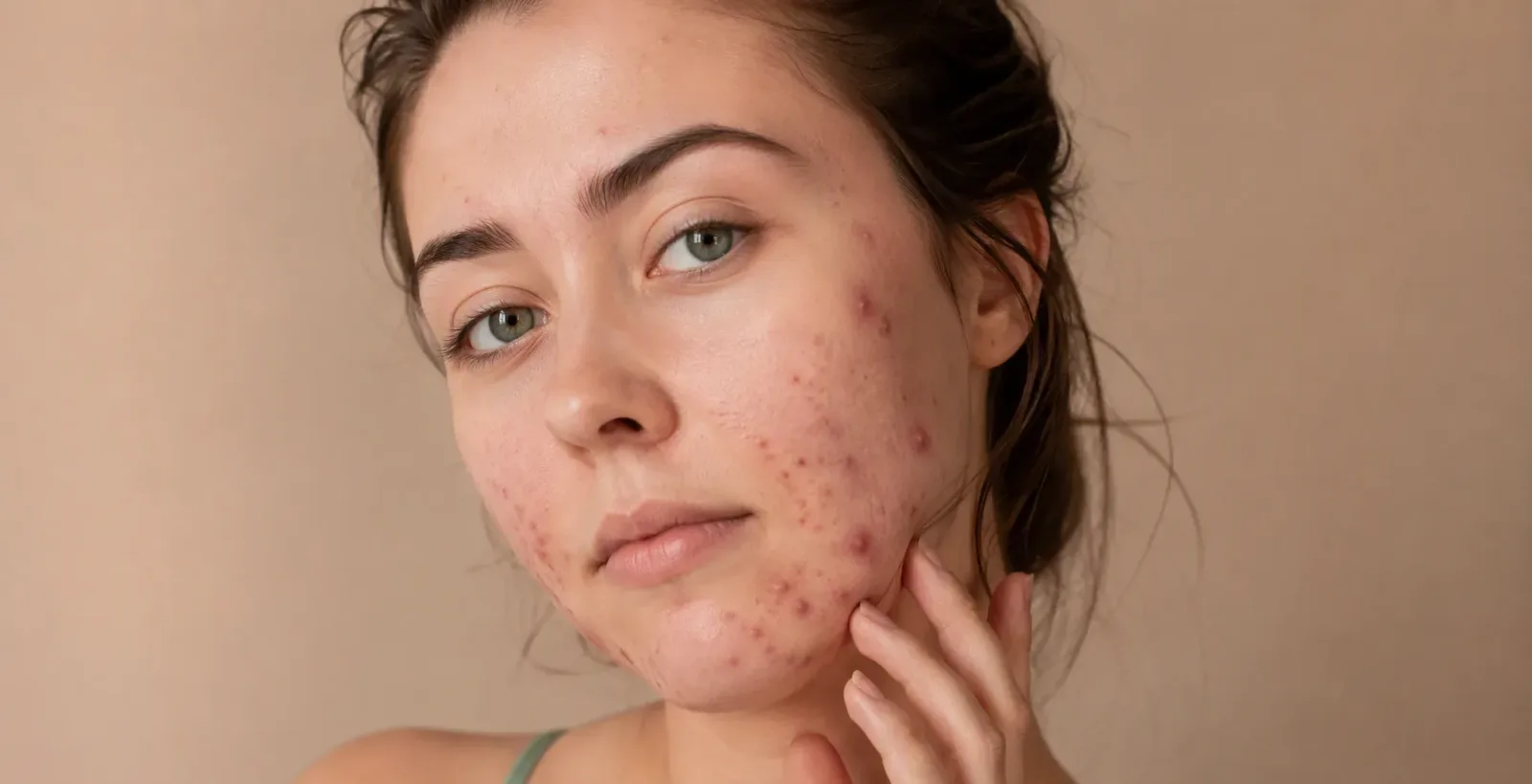 Woman with acne-prone skin, Lavié Labs treatment