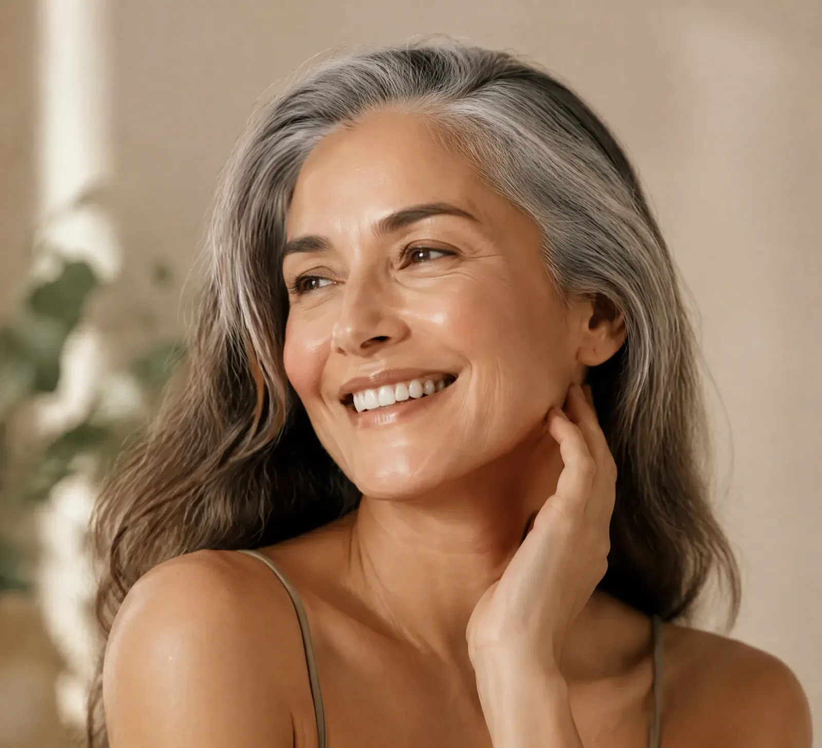 Radiant mature woman laughing with confidence