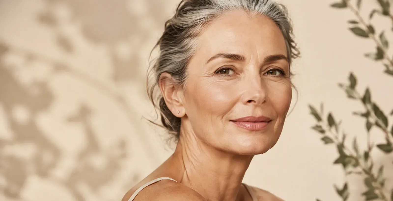 Elegant mature woman with fine lines, Lavié Labs anti-ageing treatment