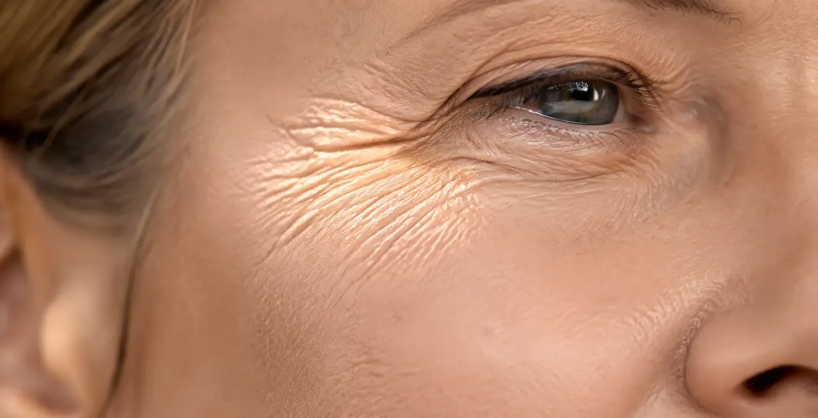 Mature skin texture with fine lines