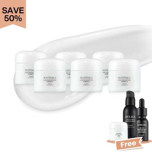 6-Month Skincare System: Matinika 6-Pack + 3 FREE Full-Size Products (50% OFF)